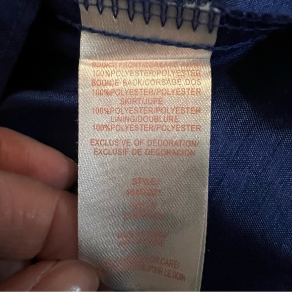 Marmellata dress blue girls size 5 sparkly shiffon like 100% polyester with bow - Picture 8 of 10